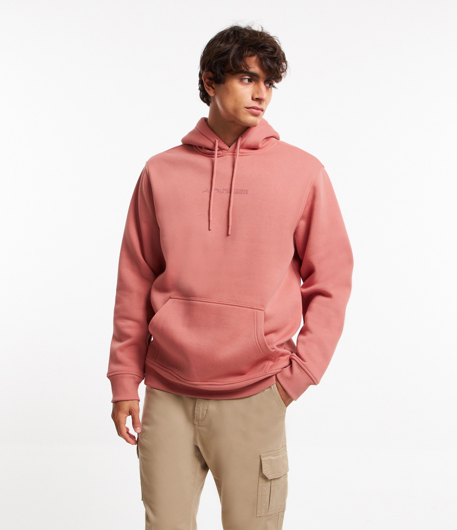 Blusão em Moletom Forro em Fleece e Lettering Pacific Ocean Rosa 1