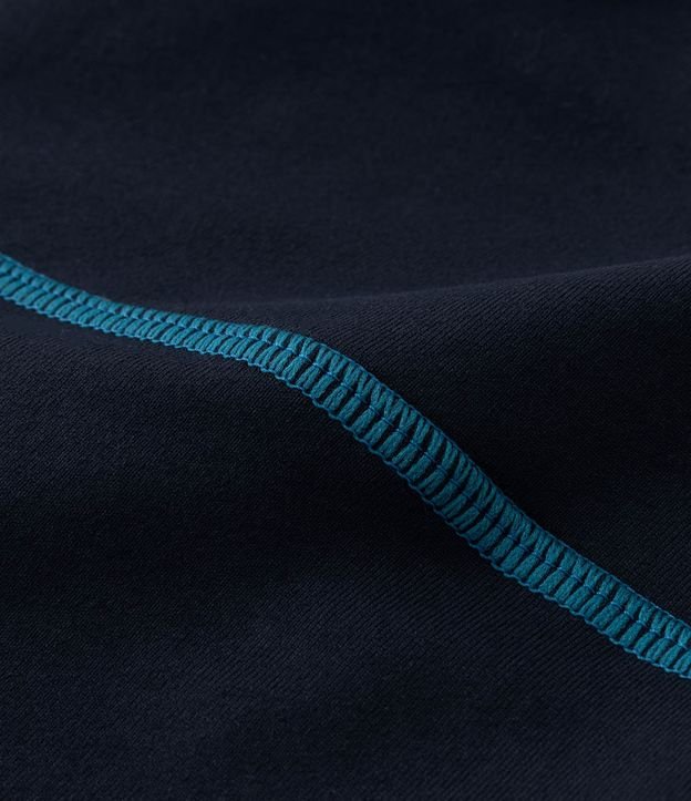 Bermuda Ciclista em Microfibra com Costura Contrastante Curve & Plus Size Azul 7