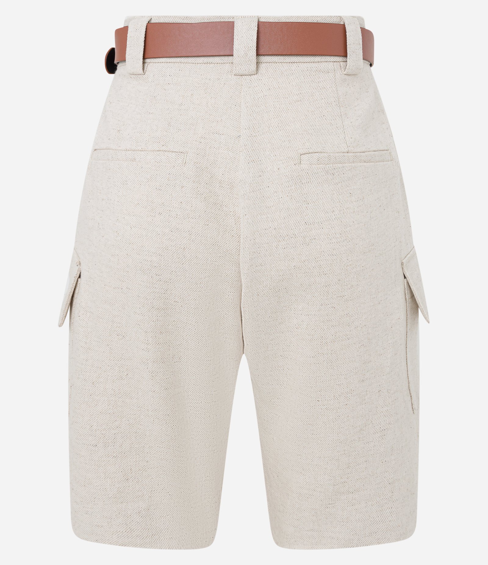 Bermuda Cargo m Tricoline com Cinto Fivela e Bolsos Laterais Bege 6