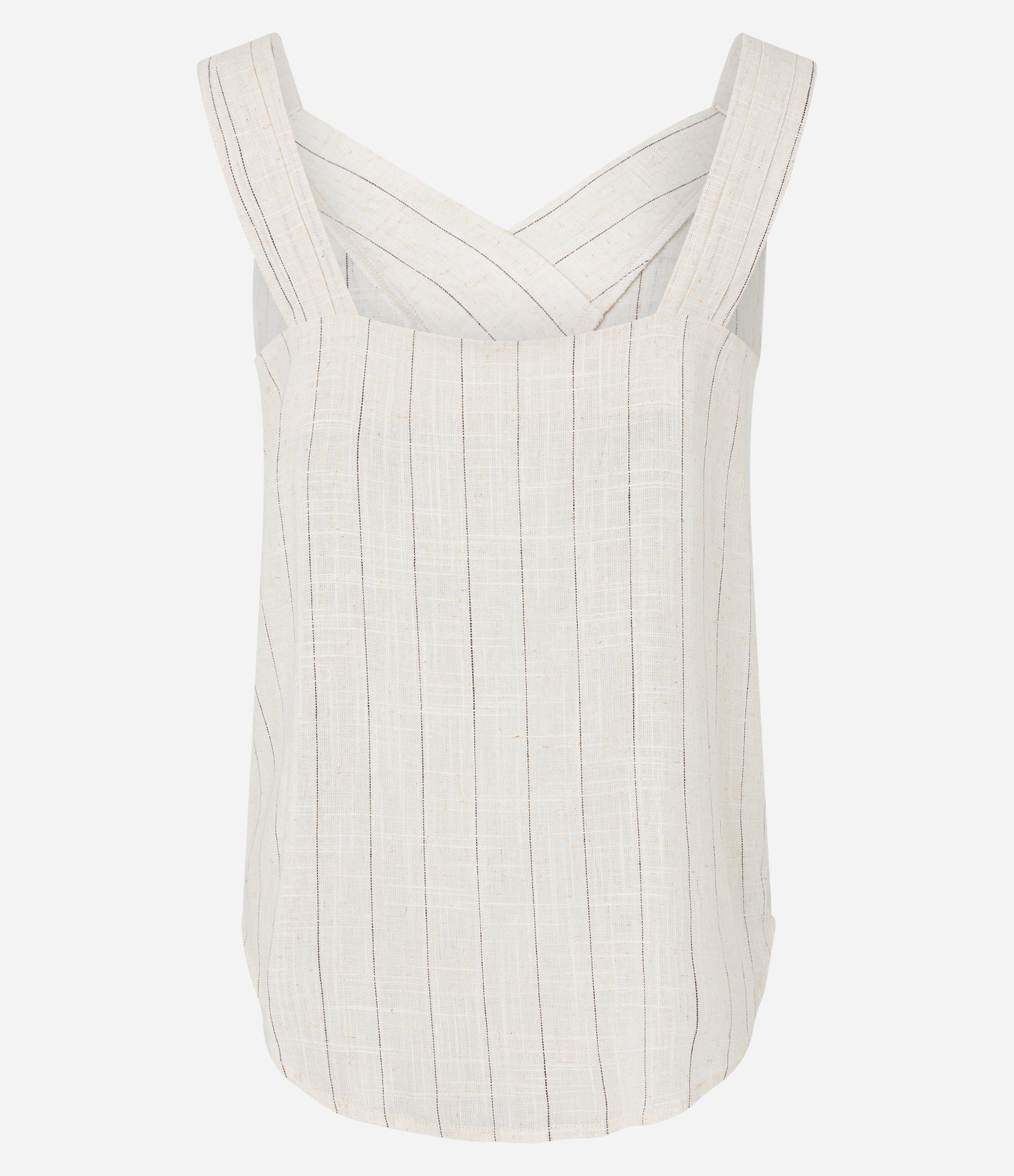 Blusa Regata em Viscolinho com Decote V Transpassado Off White 6