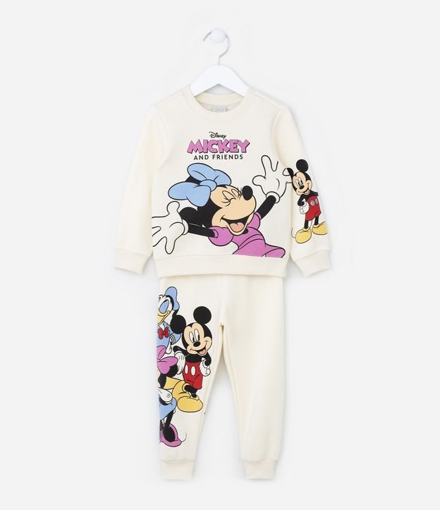 Conjunto Infantil em Moletom Quentinho com Estampa Mickey - Tam 1 A 6 Anos