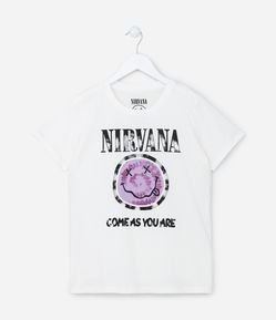 Camiseta Infantil com Estampa Nirvana - Tam 5 A 14 Anos