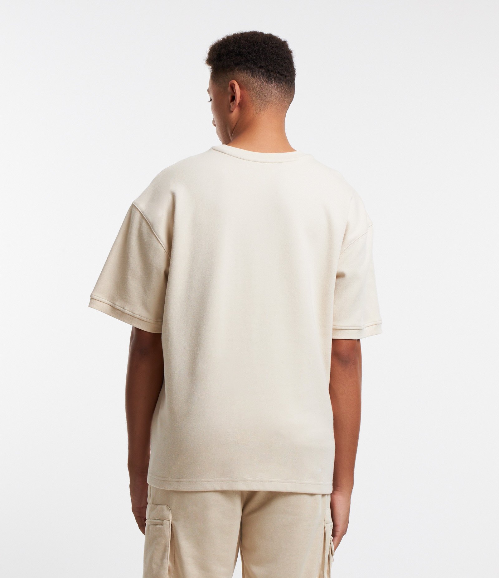 Camiseta Manga Curta em Moletinho Off White 3