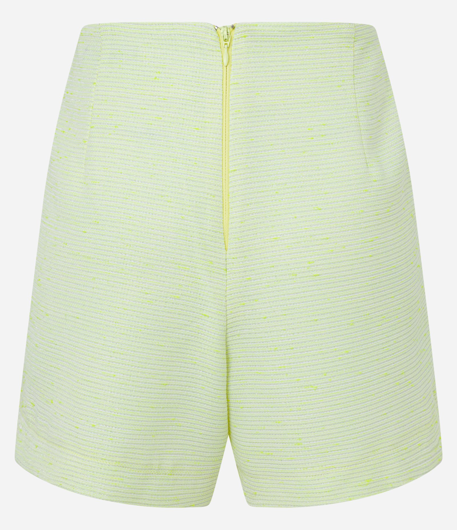Short em Tweed com Detalhe Fio Metalizado e Padronagem de Listras Verde 7