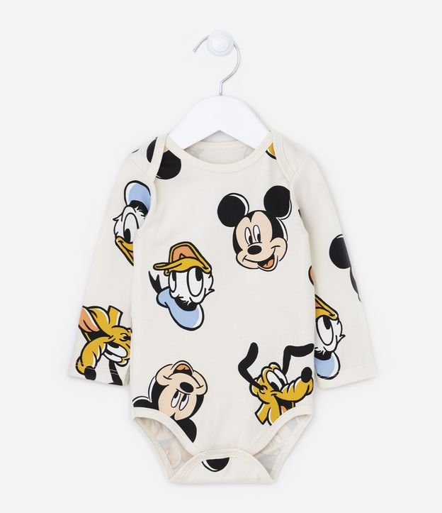 Body Infantil em Algodão Estampa Mickey e Amigos - Tam RN a 24 meses