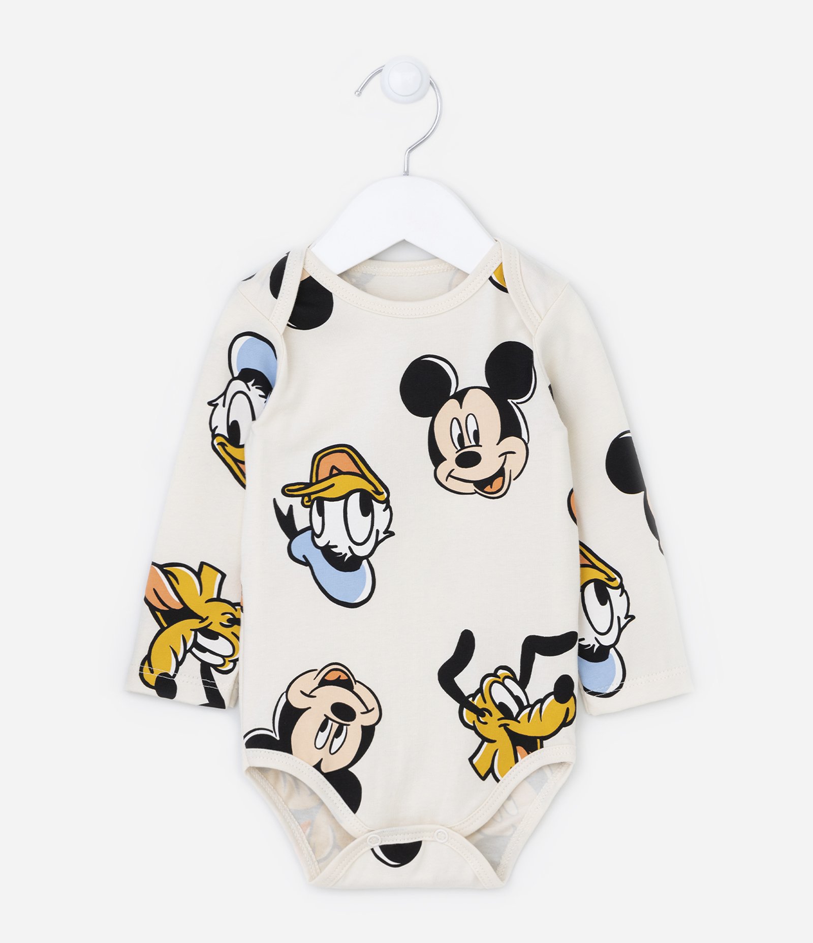 Body Infantil em Algodão Estampa Mickey e Amigos - Tam RN a 24 meses Off White 1