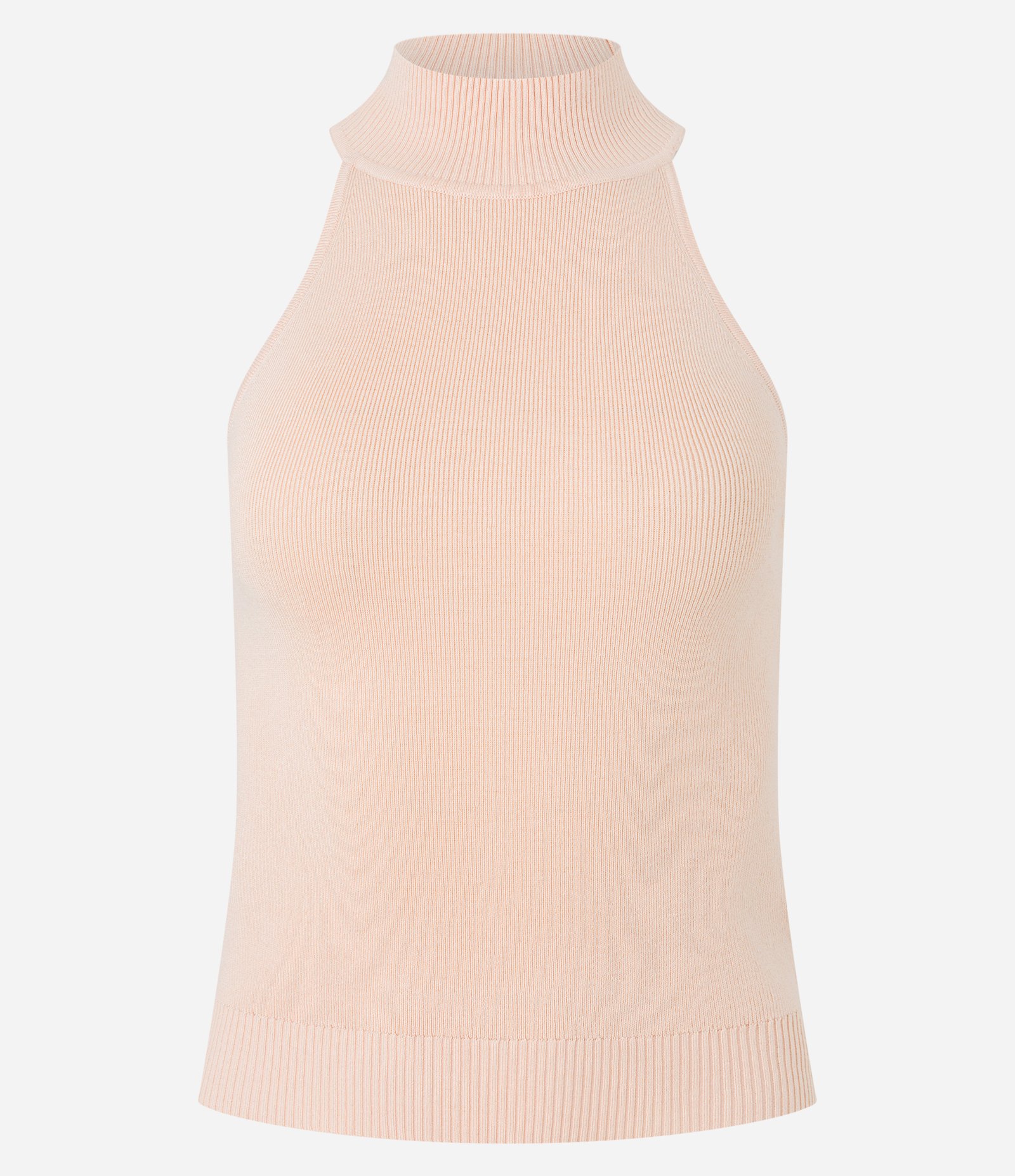 Blusa Básica em Viscose Canelada com Gola Halter Coral Claro 5