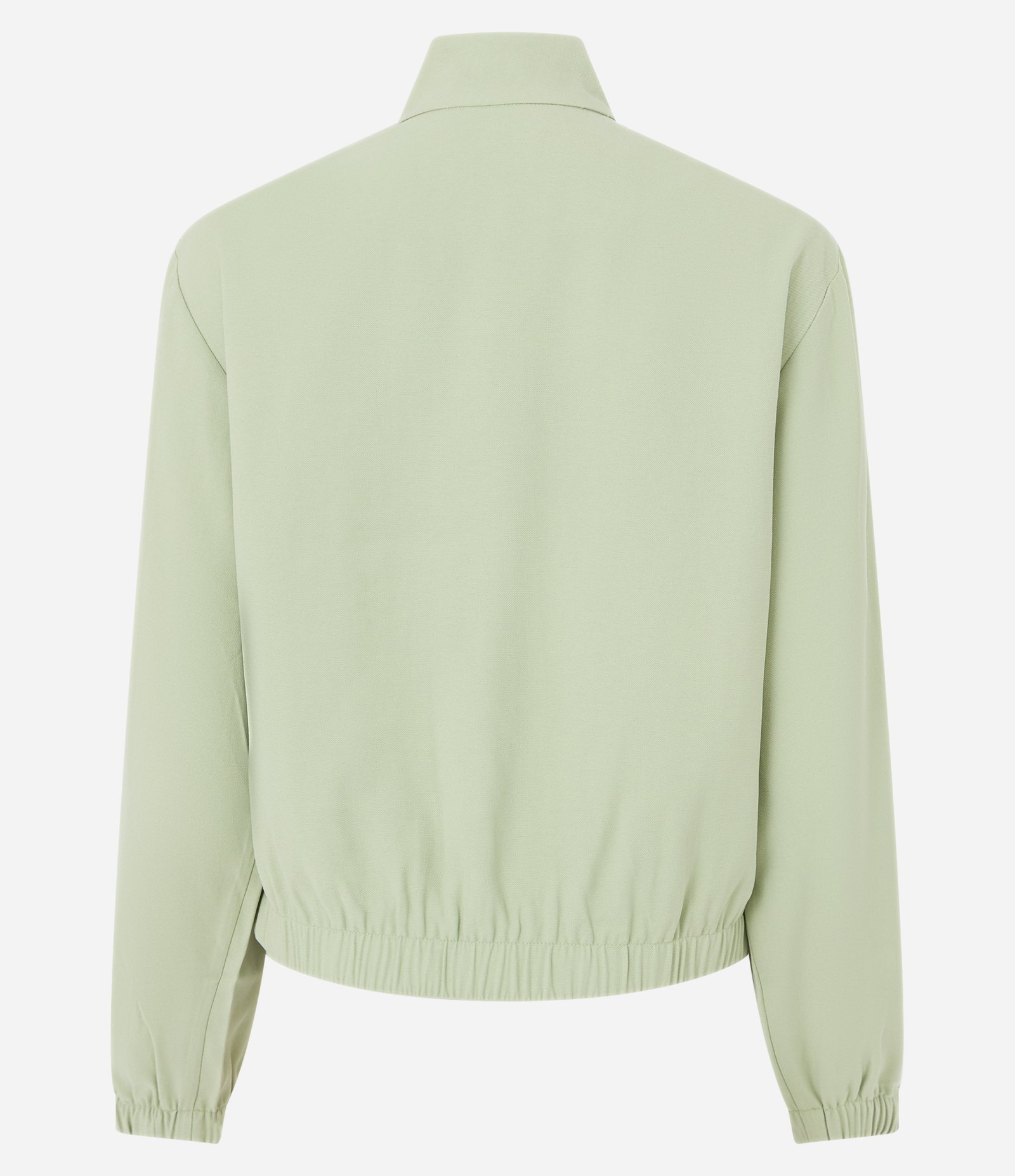 Jaqueta Bomber em Viscose com Bolsos Lapela e Pespontos Contrastantes Verde Claro 9