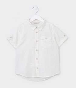 Camisa Infantil com Bolsinho e Botões - Tam 5 a 14 Anos