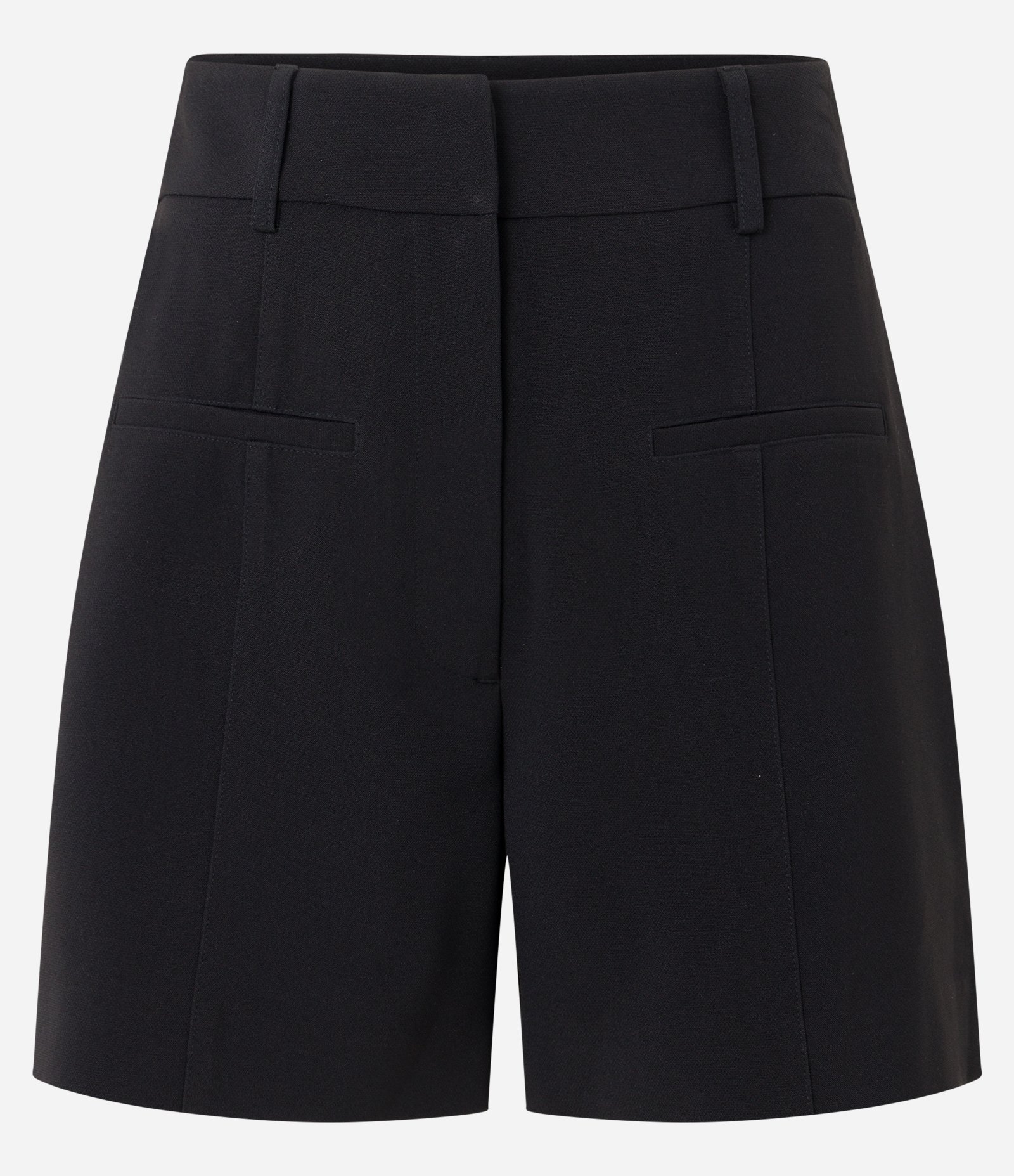 Bermuda Alfaiatada em Crepe com Bolso Fake Preto 5