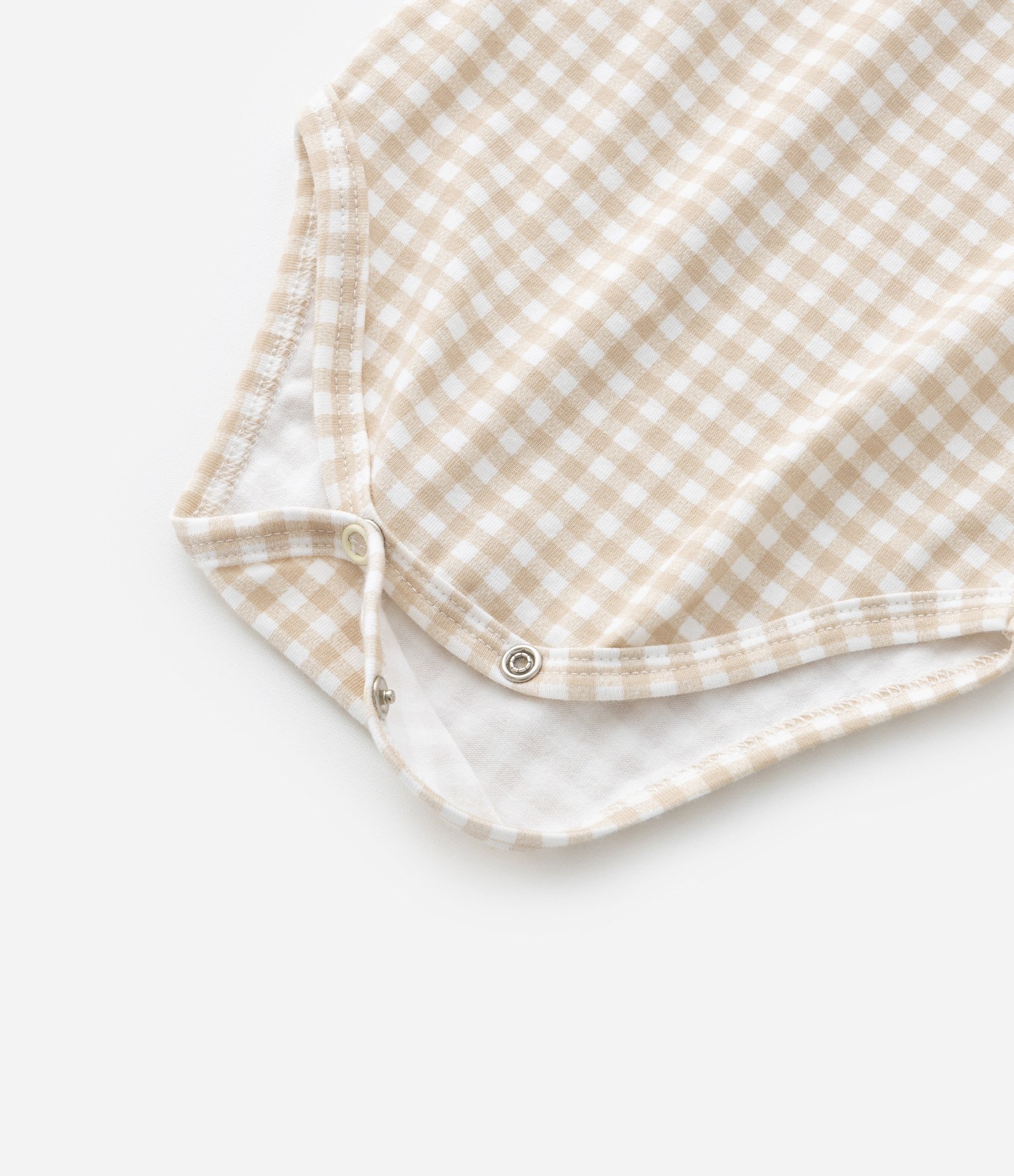 Body Infantil Texturizado com Estampa Xadrez Acompanha Colete - Tam 0 a 18 meses Bege 8