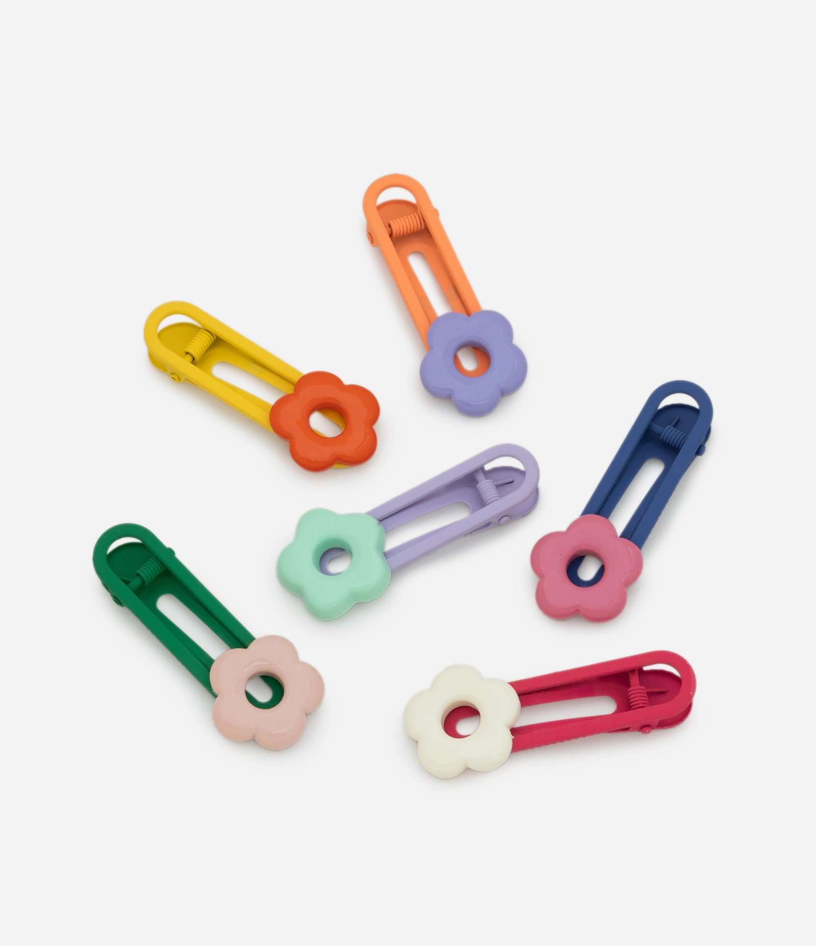 Kit 06 Presilhas de Cabelo Infantil com Florzinhas - Tam U Multicores 1