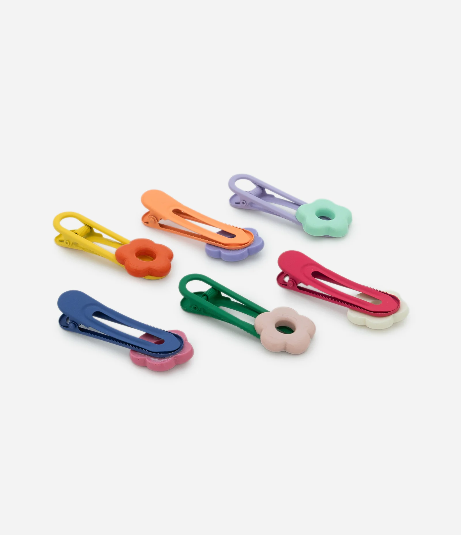 Kit 06 Presilhas de Cabelo Infantil com Florzinhas - Tam U Multicores 2