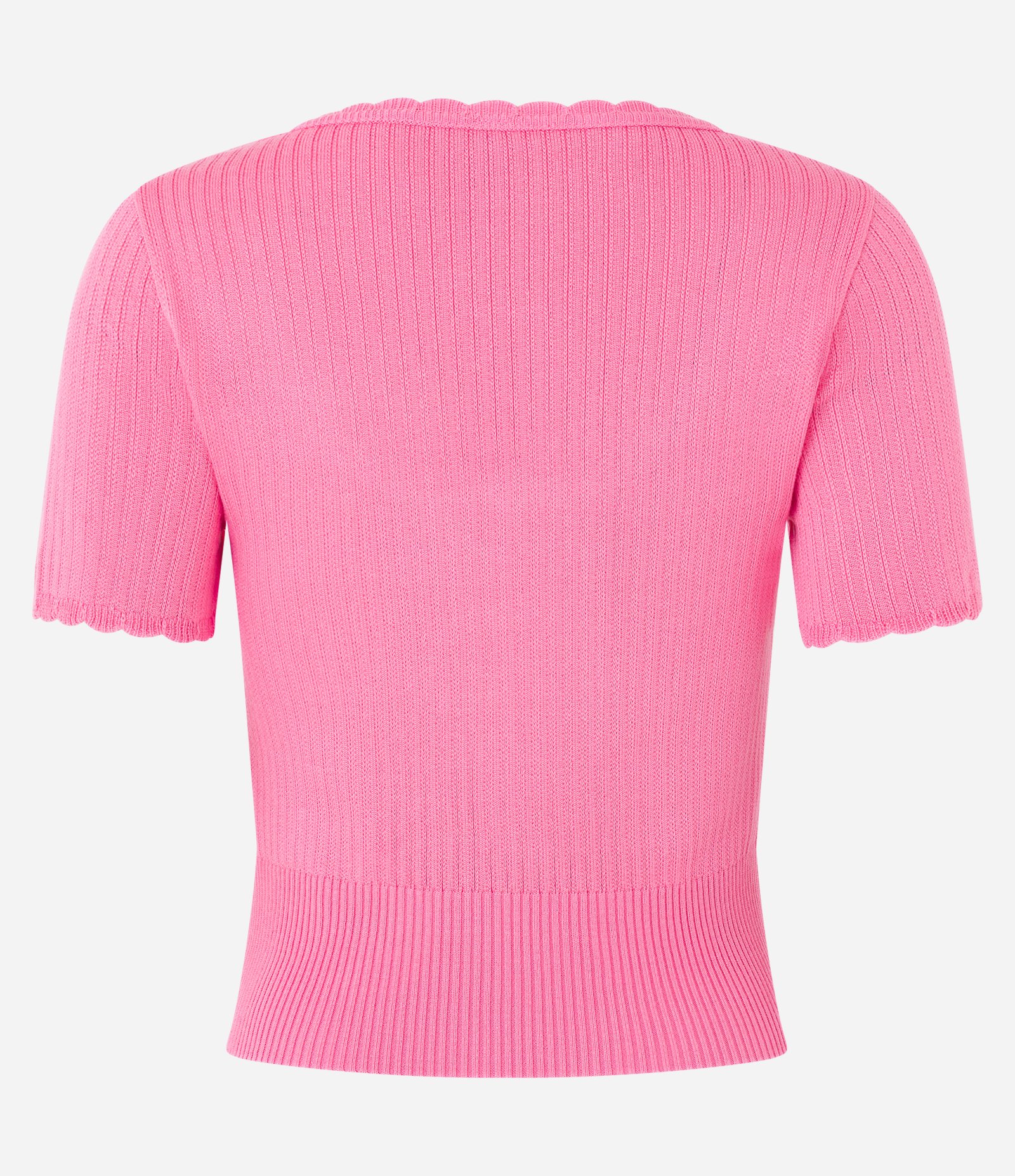 Blusa em Tricô com Botões na Gola e Manga Curta Rosa 8