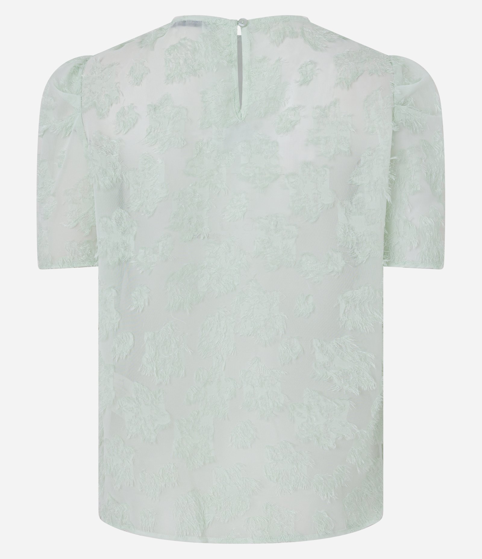 Blusa em Chiffon com Texturas e Manga Bufante Verde Claro 8