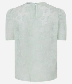 Blusa em Chiffon com Texturas e Manga Bufante