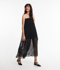 Vestido New Midie em Chiffon Tomara que Caia com Franzido