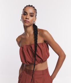 Top Tomara que Caia em Tricoline com Franzidinho