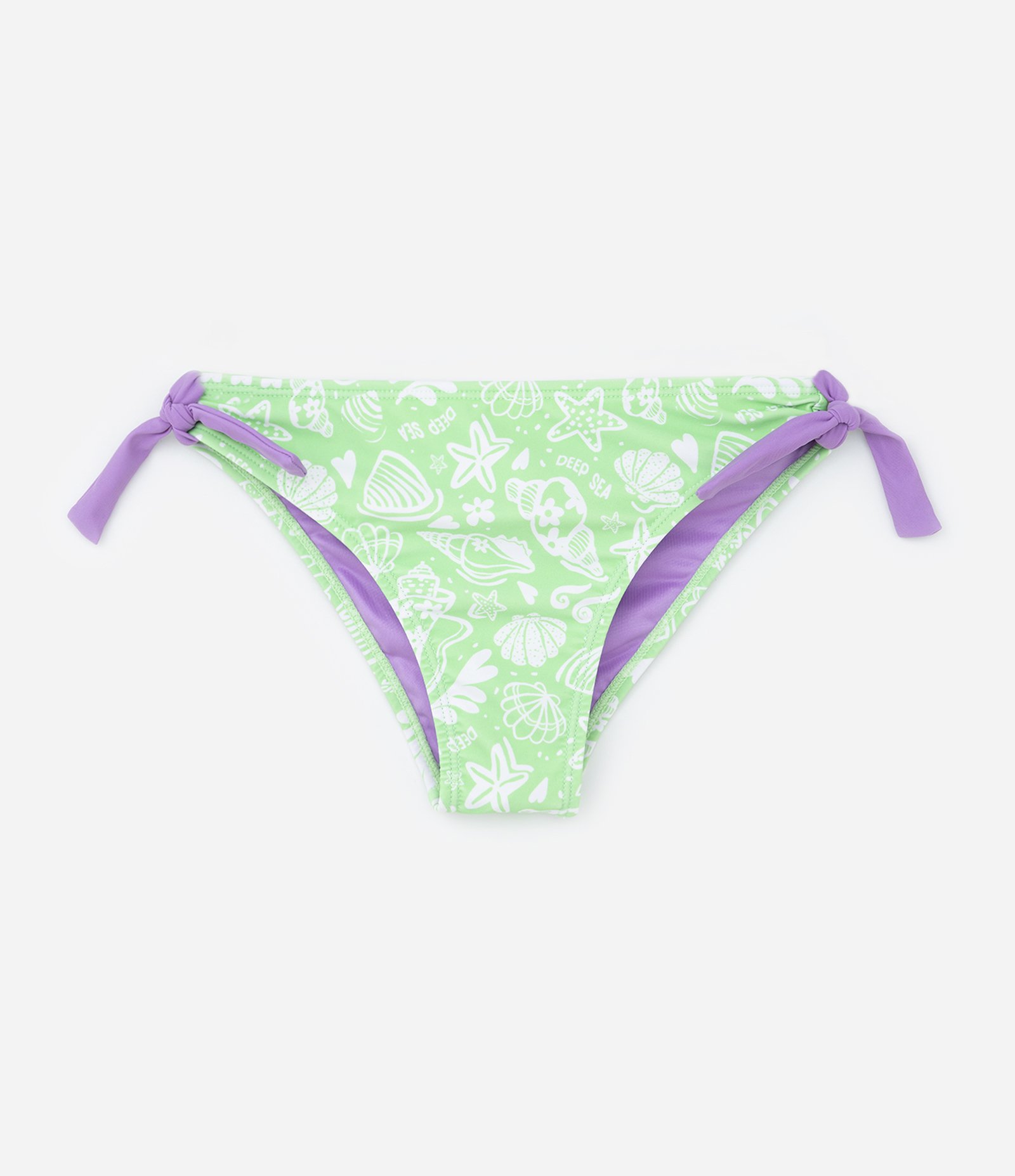 Biquíni Cropped Infantil com Recortes e Proteção UV - Tam 5 a 14 Anos Verde/Roxo 4