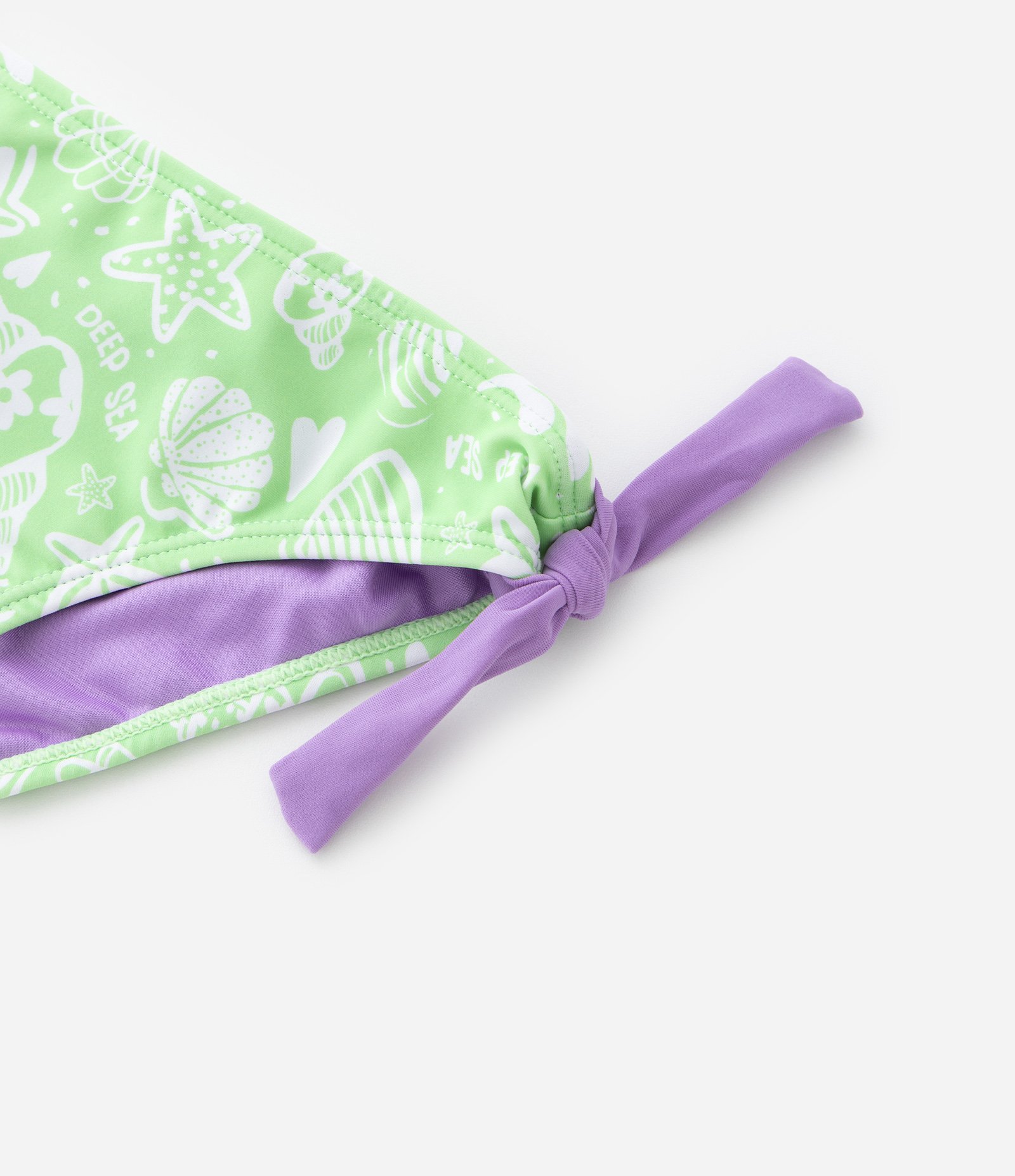 Biquíni Cropped Infantil com Recortes e Proteção UV - Tam 5 a 14 Anos Verde/Roxo 5