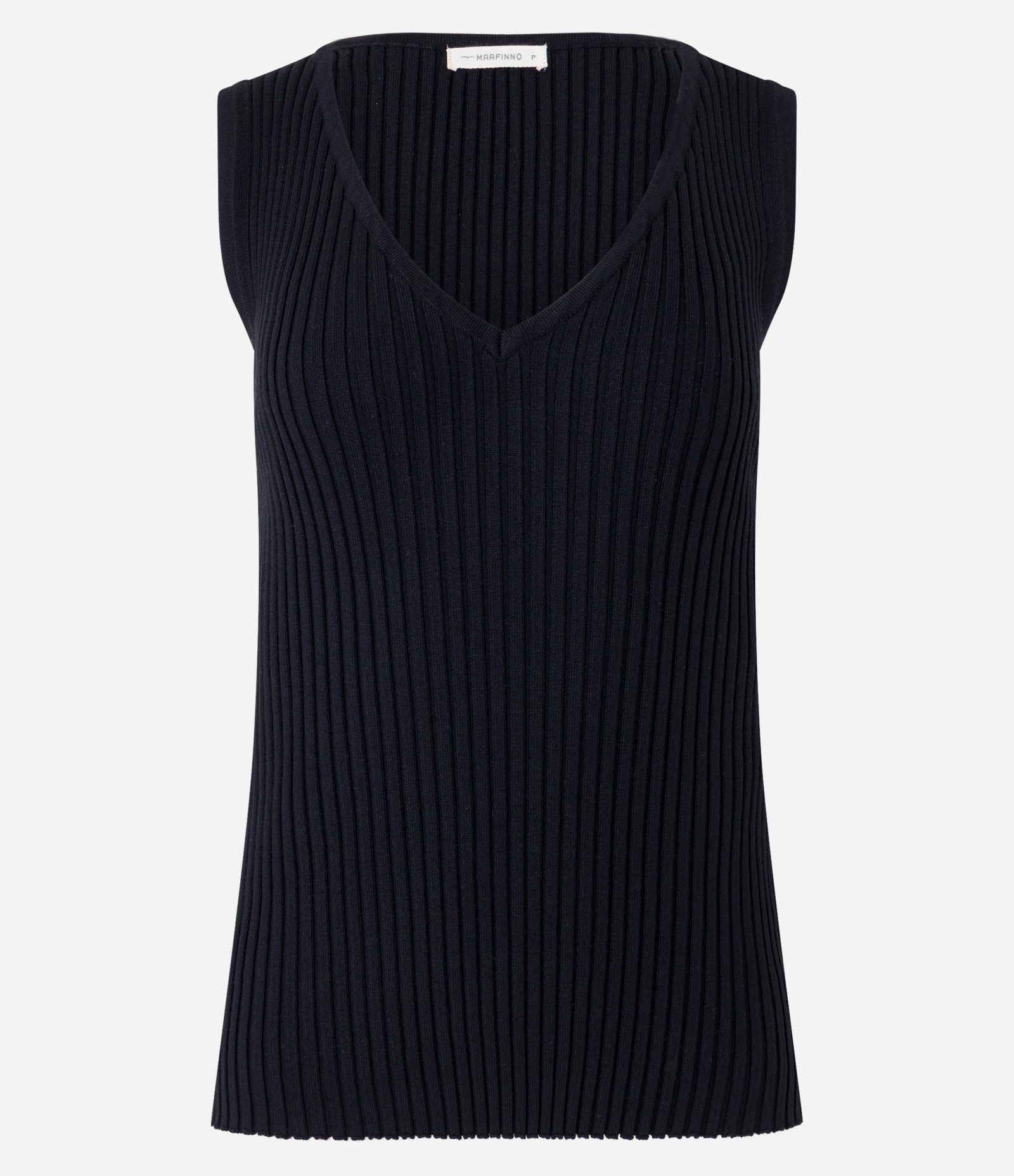 Blusa Canelada em Tricô com Decote V Preto 4