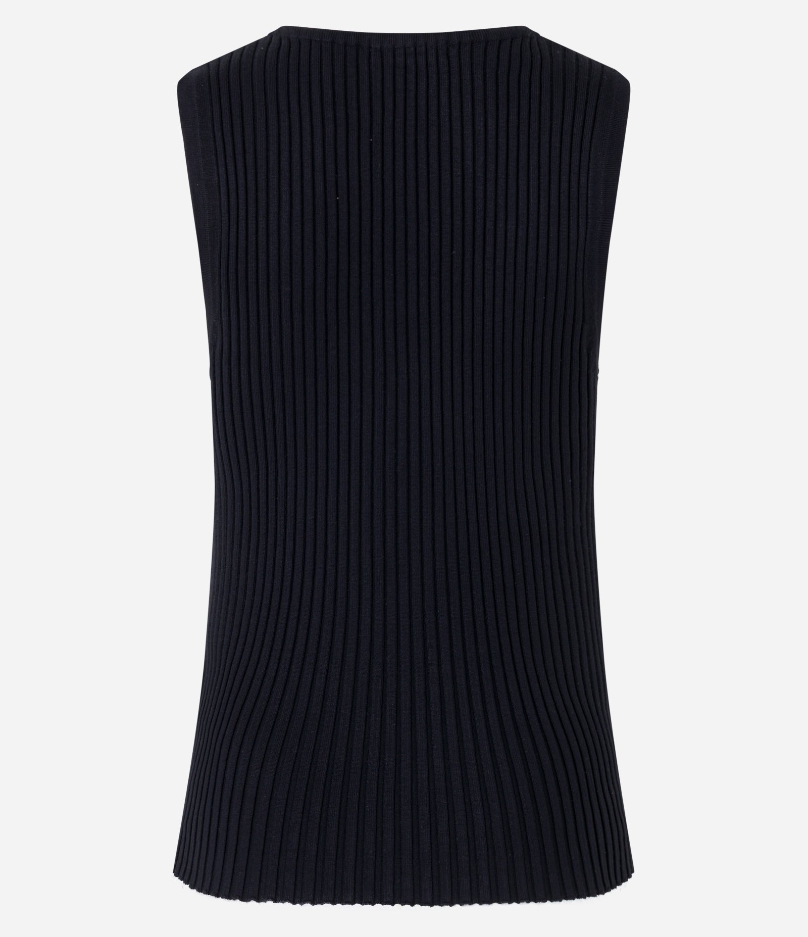 Blusa Canelada em Tricô com Decote V Preto 6