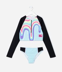 Biquíni Cropped Infantil com Recortes e Proteção UV - Tam 5 a 14 Anos