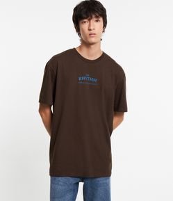 Camiseta Relaxed em Malhão com Estampa Rhythm