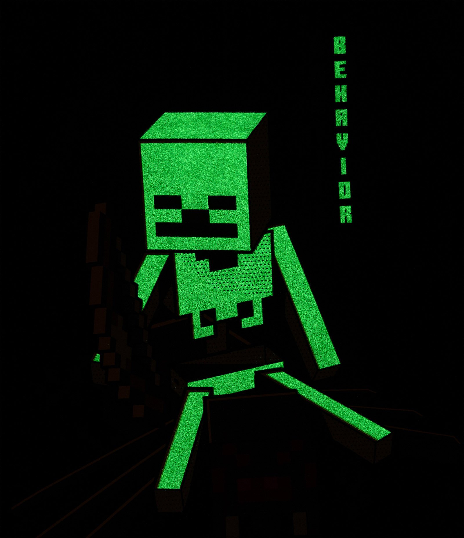 Camiseta Infantil com Estampa do Minecraft que Brilha no Escuro - Tam 5 a 14 anos Preto 4