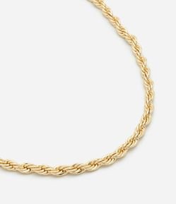 Colar Curto em Metal com Cordão Baiano Fino