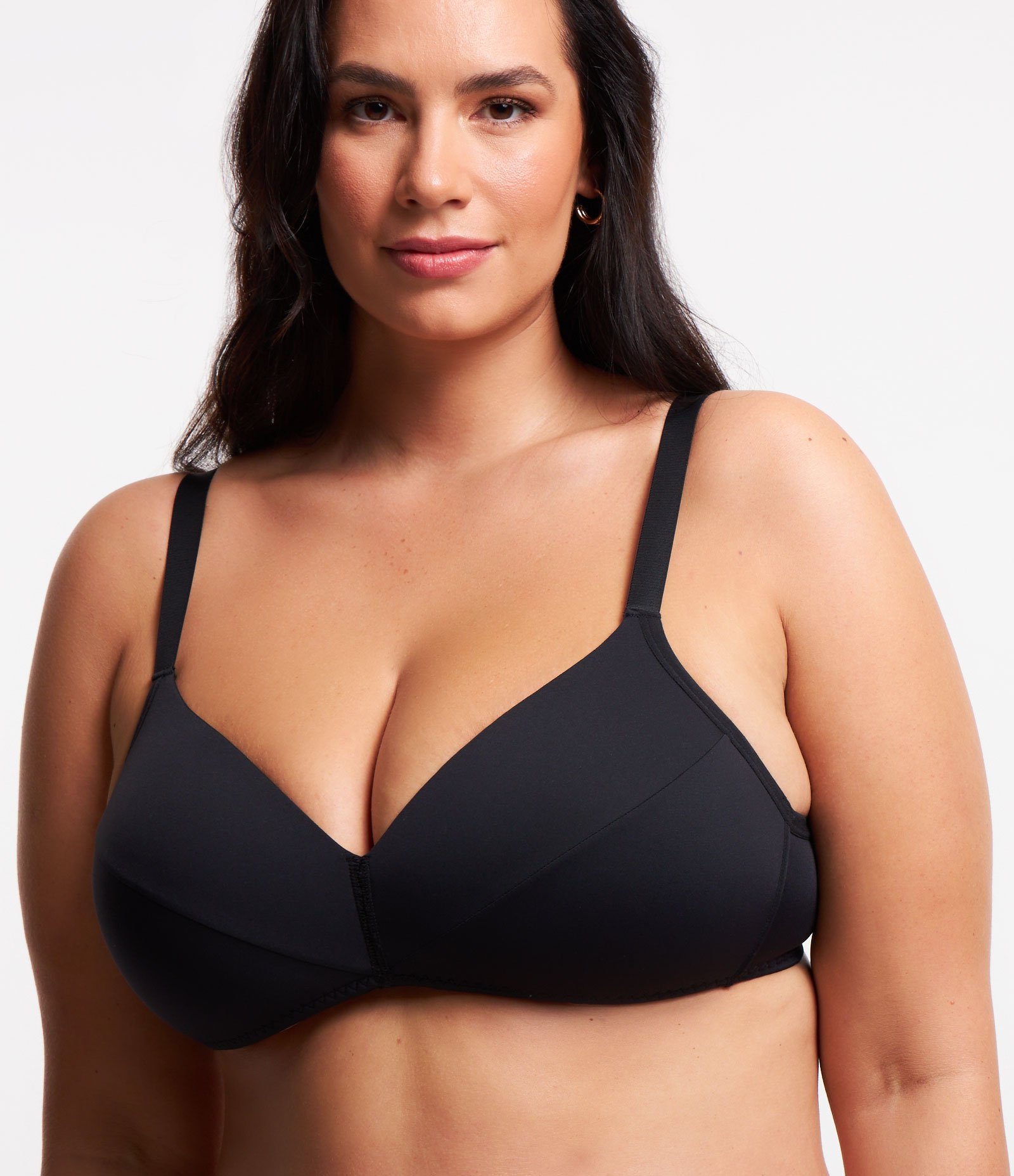 Sutiã com Bojo e Sem Aro em Poliamida com Alça Regulável Curve & Plus Size Preto 1