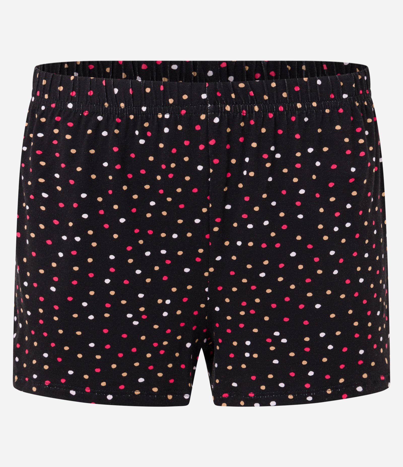 Pijama Short Doll em Ribana com Estampa Poá Rosa/Preto 8