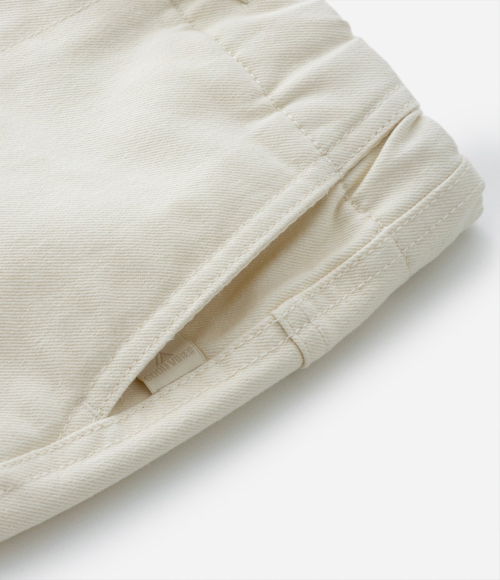 Calça Slim Infantil em Sarja com Barra Dobrada - Tam 5 a 14 Anos Off White 4