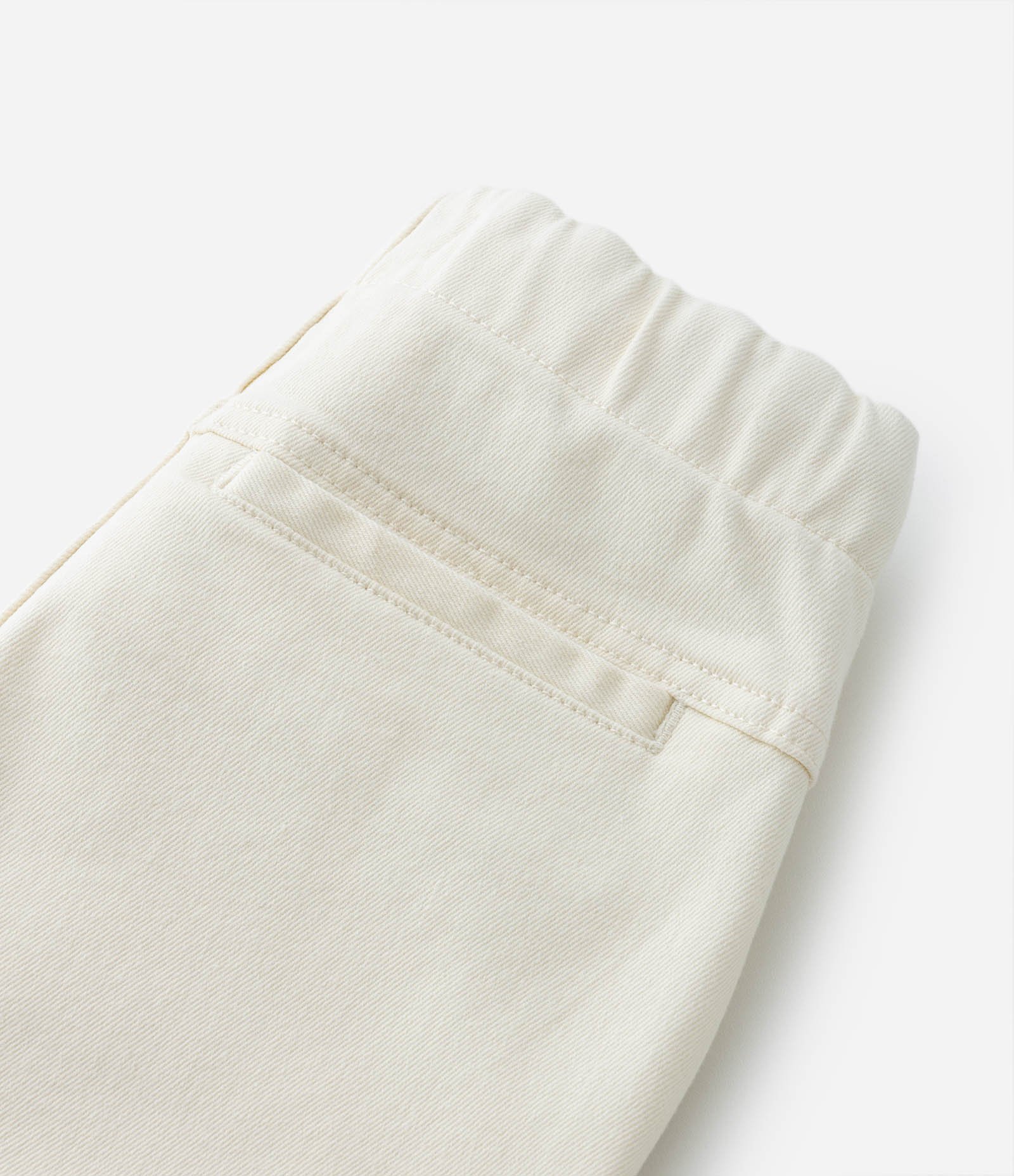 Calça Slim Infantil em Sarja com Barra Dobrada - Tam 5 a 14 Anos Off White 6