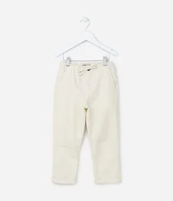 Calça Slim Infantil em Sarja com Barra Dobrada - Tam 5 a 14 Anos