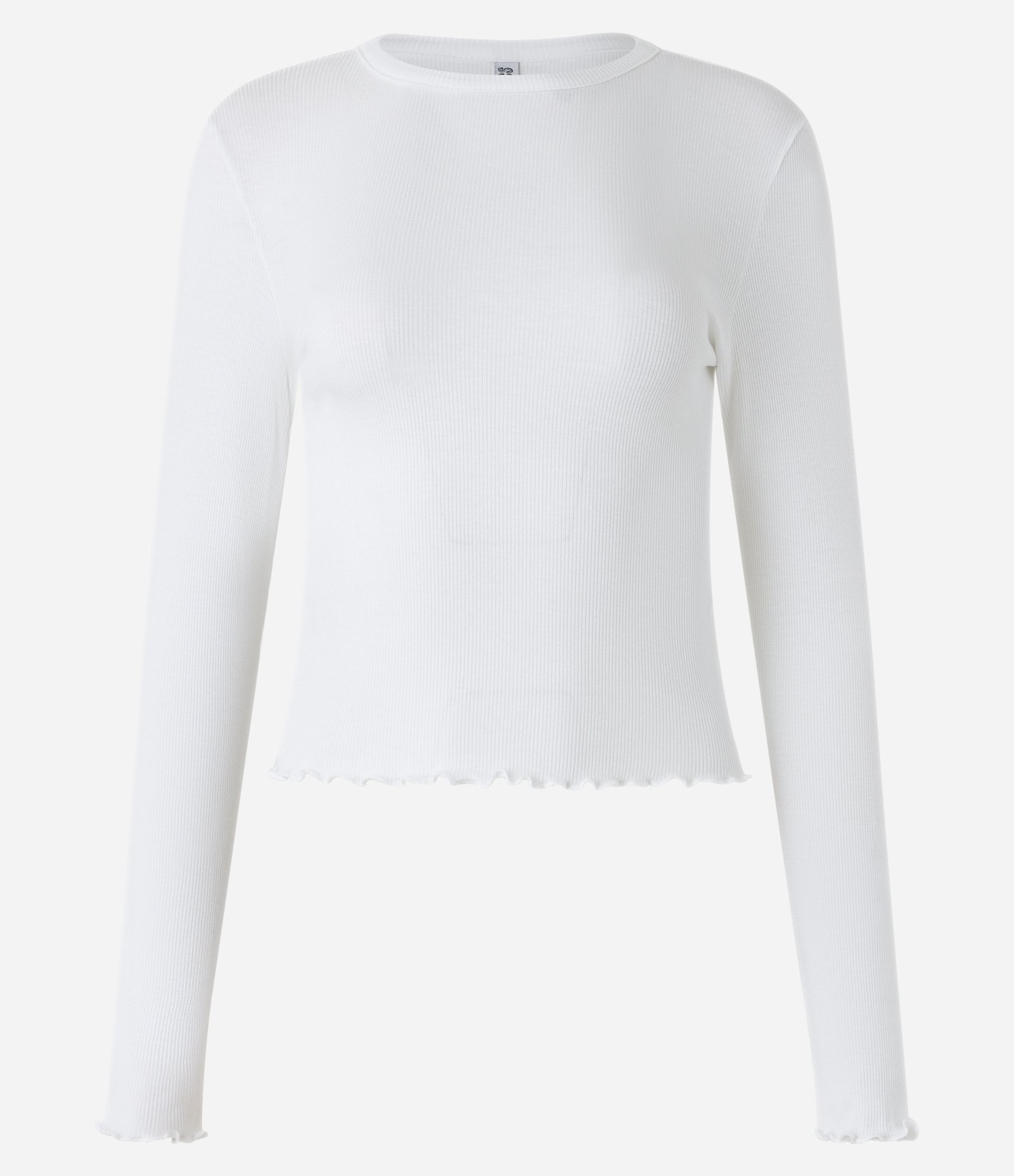 Blusa Manga Longa em Viscose com Frufru nos Punhos e Barra Branco 6