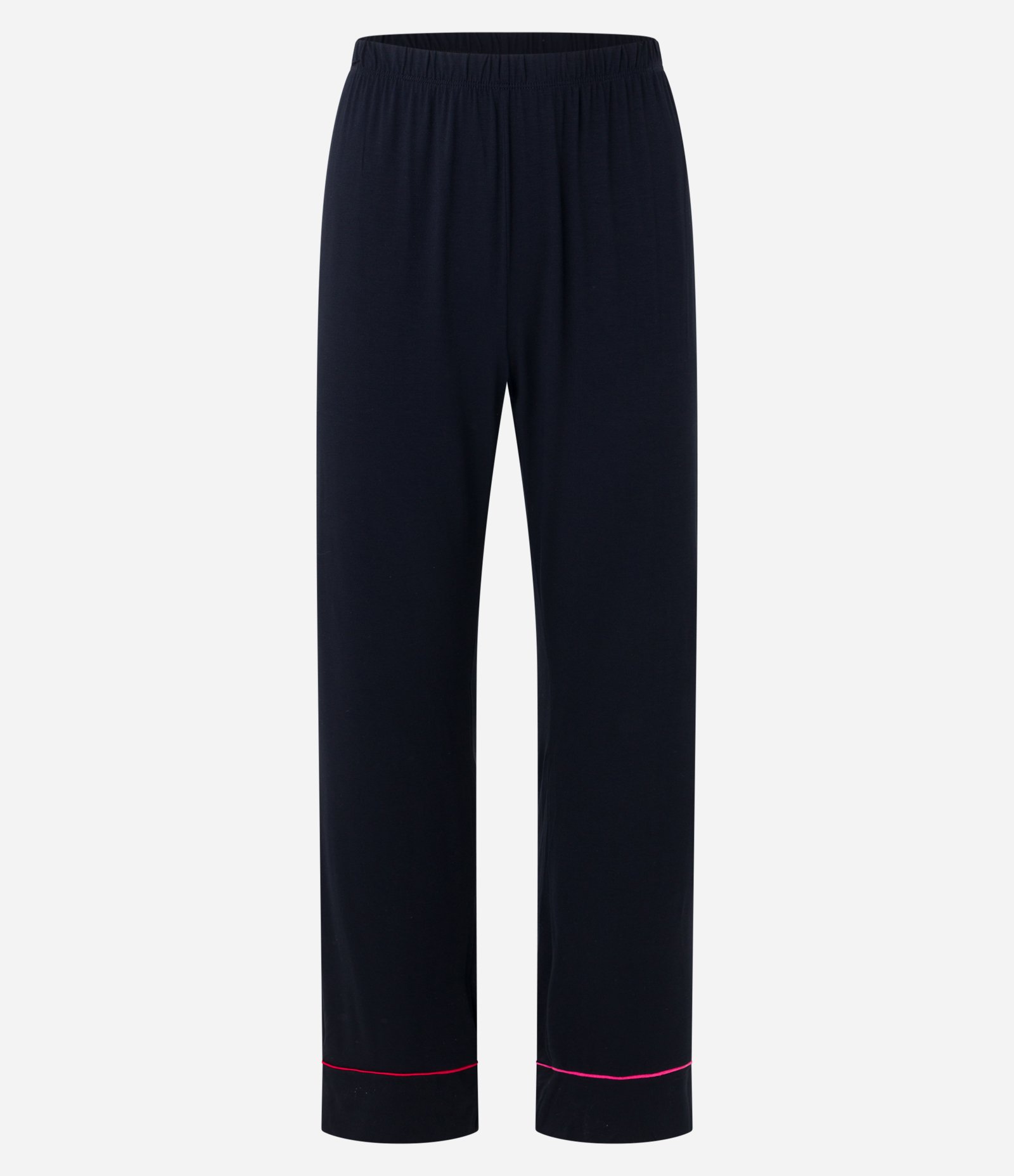 Pijama Americano Longo em Viscolycra com Detalhes Contrastantes Preto/Vermelho 7