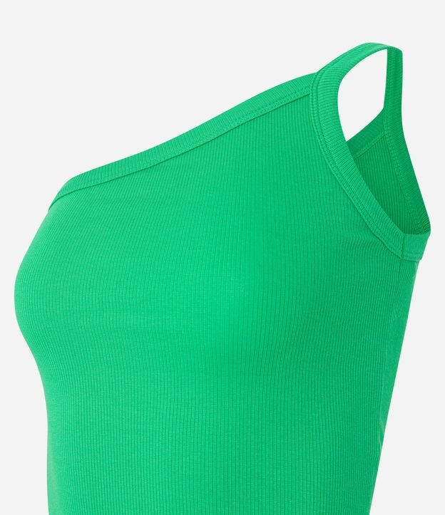 Blusa um Ombro só em Ribana com Textura Leve Verde 6