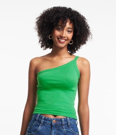 Menor preço em Blusa um Ombro só em Ribana com Textura Leve