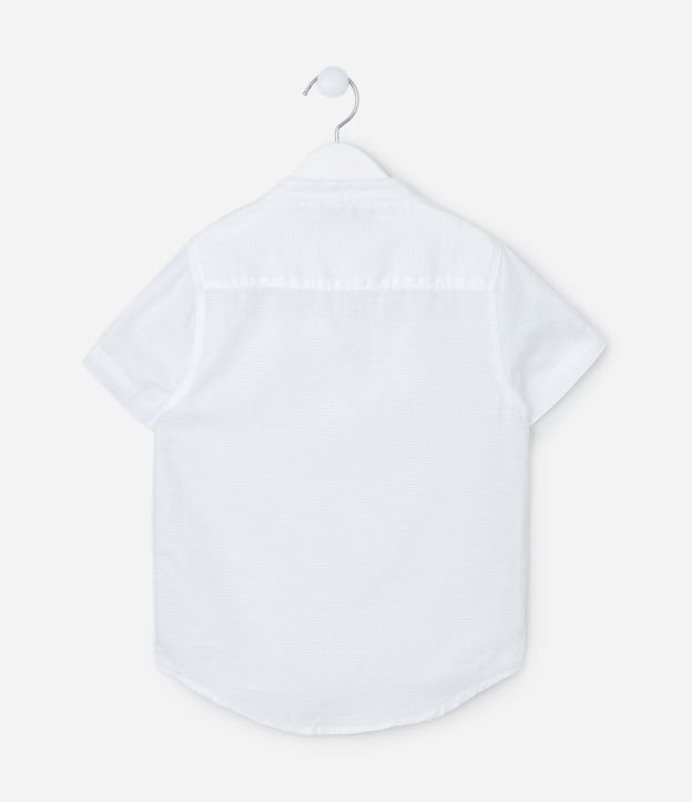 Camisa Infantil Texturizada com Gola Padre - Tam 5 a 14 Anos