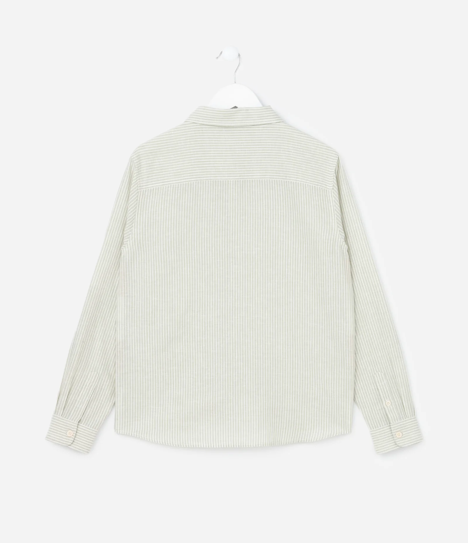 Camisa Infantil com Bolsinho e Estampa Listrada - Tam 5 a 14 anos Verde 2