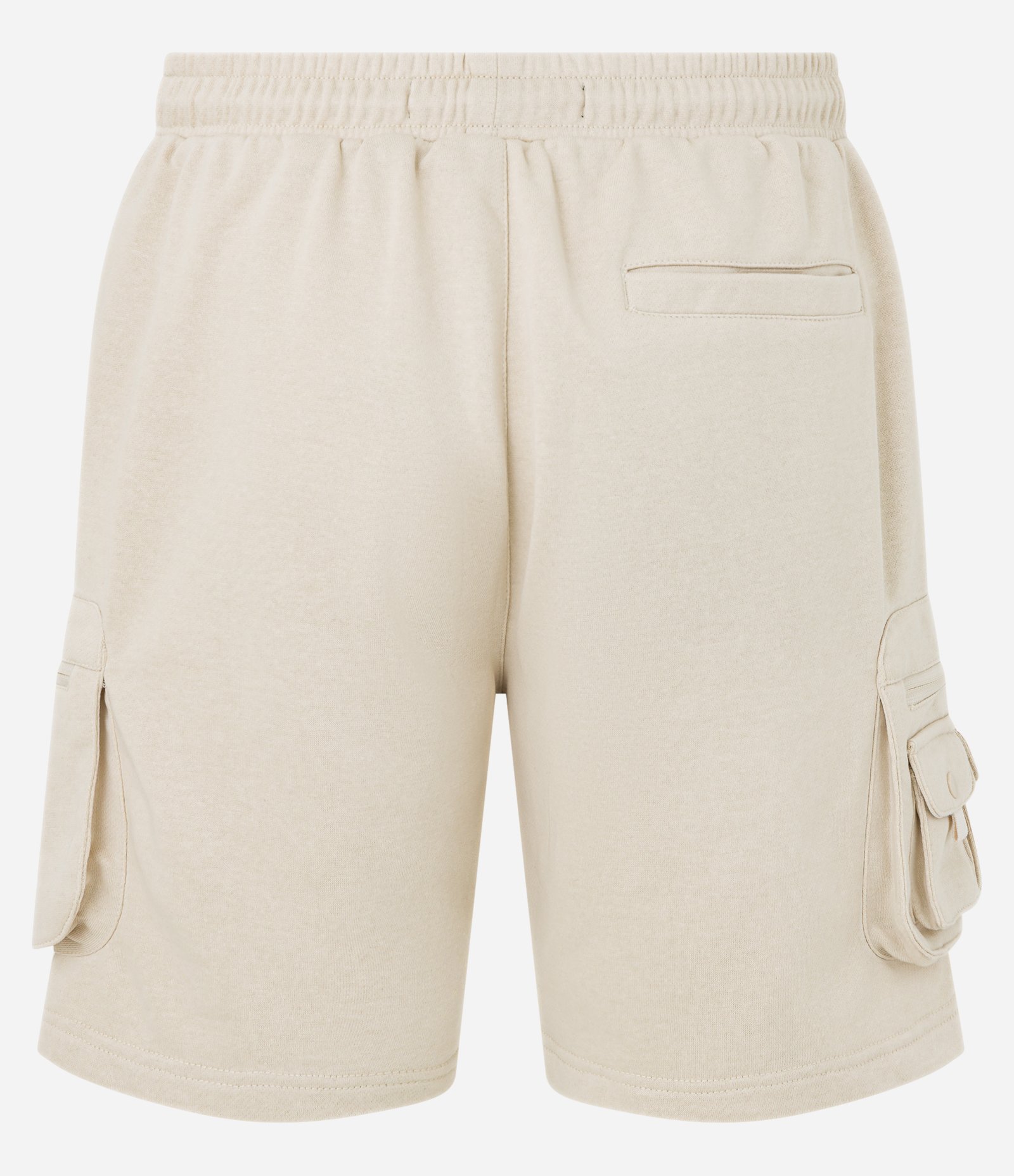 Bermuda Cargo em Moletom com Amarração na Cintura e Bolsos Táticos Bege 6