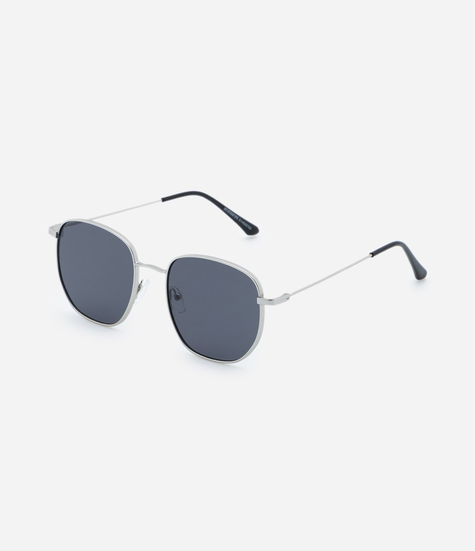 Óculos de Sol Slim Médio Modelo Hexagonal Prata 1