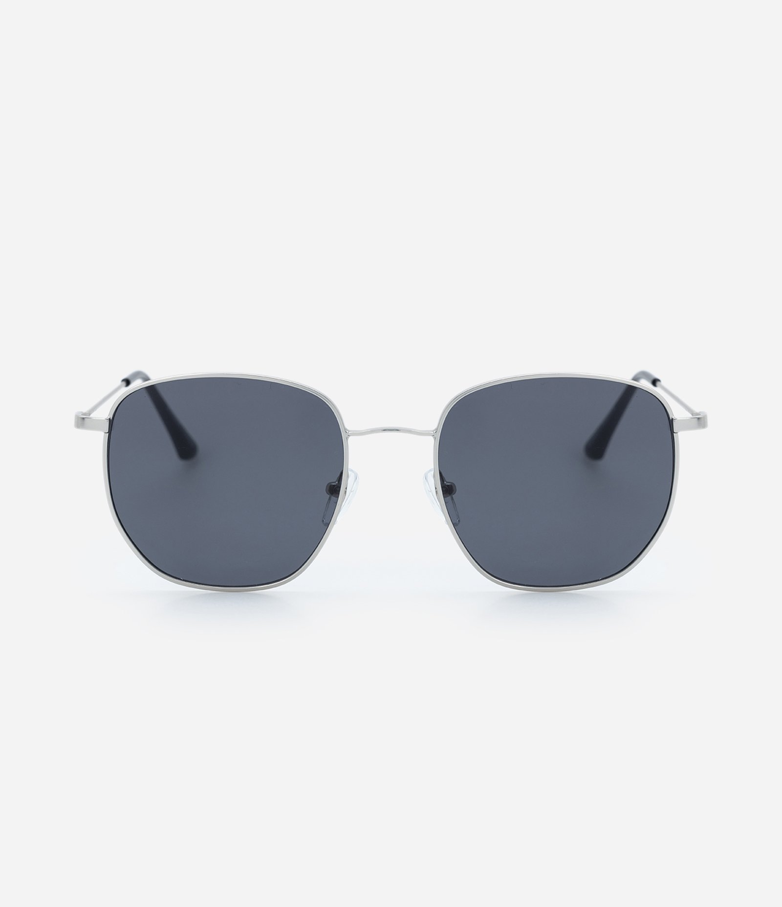Óculos de Sol Slim Médio Modelo Hexagonal Prata 2