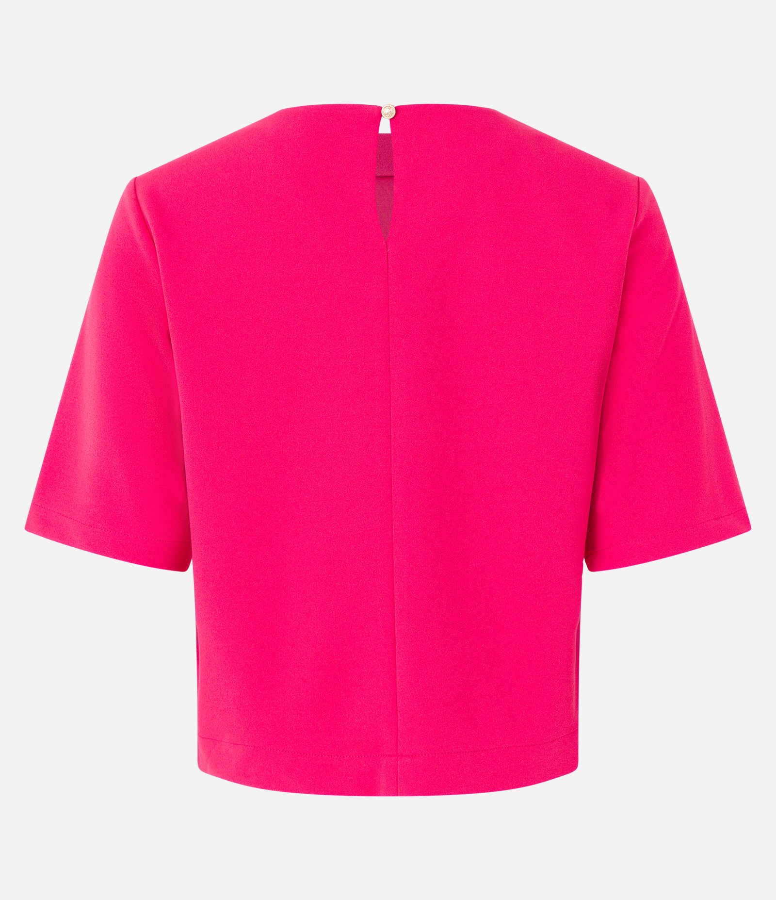 Blusa Manga Curta em Crepe com Botões no Ombro Rosa 8