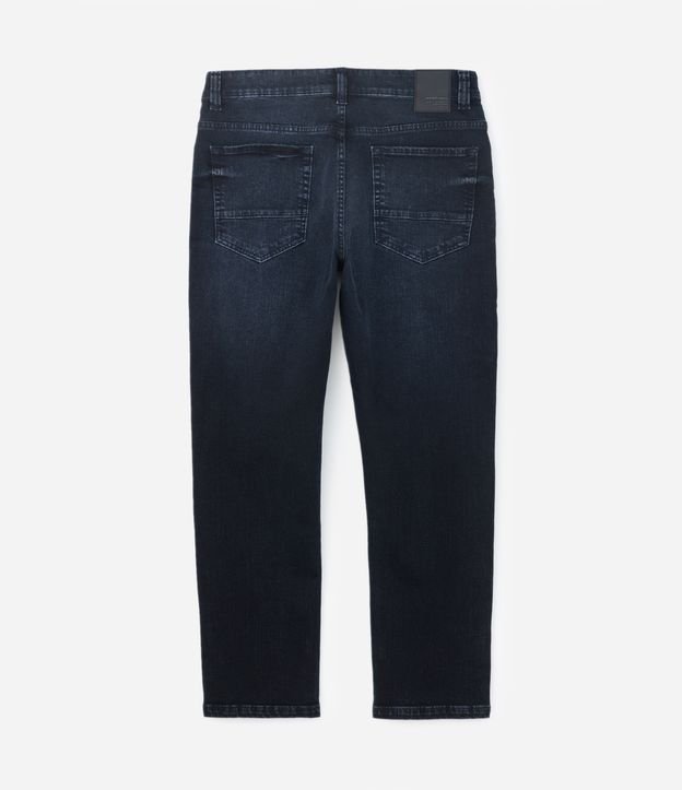 Calça Cropped em Jeans com Elastano e Bolsos Azul Escuro 2