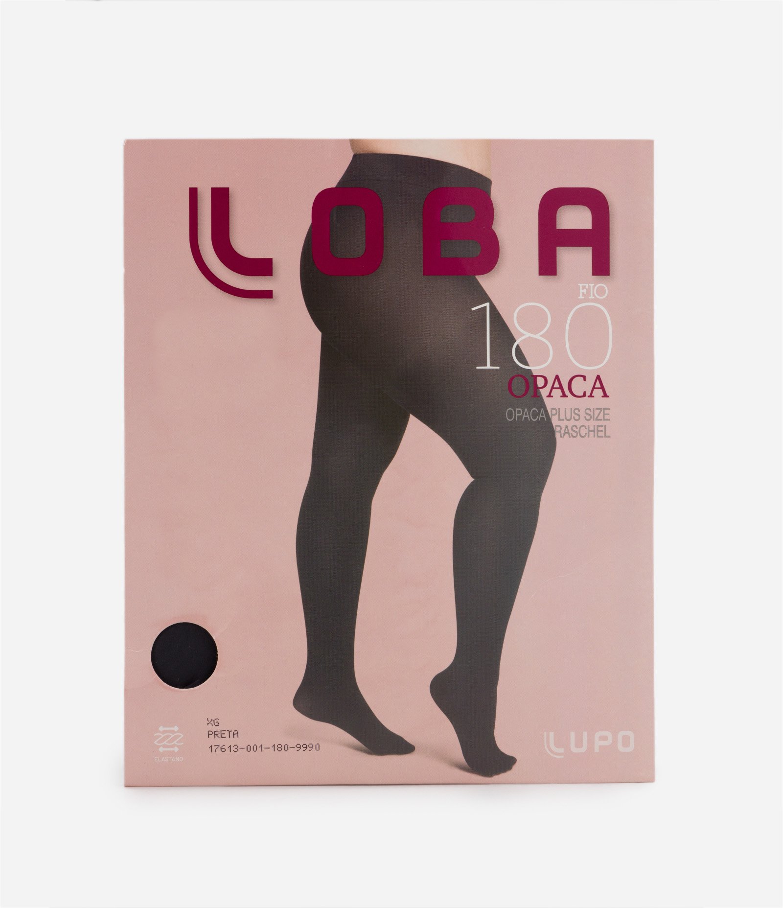 Meia Calça em Microfibra Fio 180 Loba Curve & Plus Size Preto Opaco 1