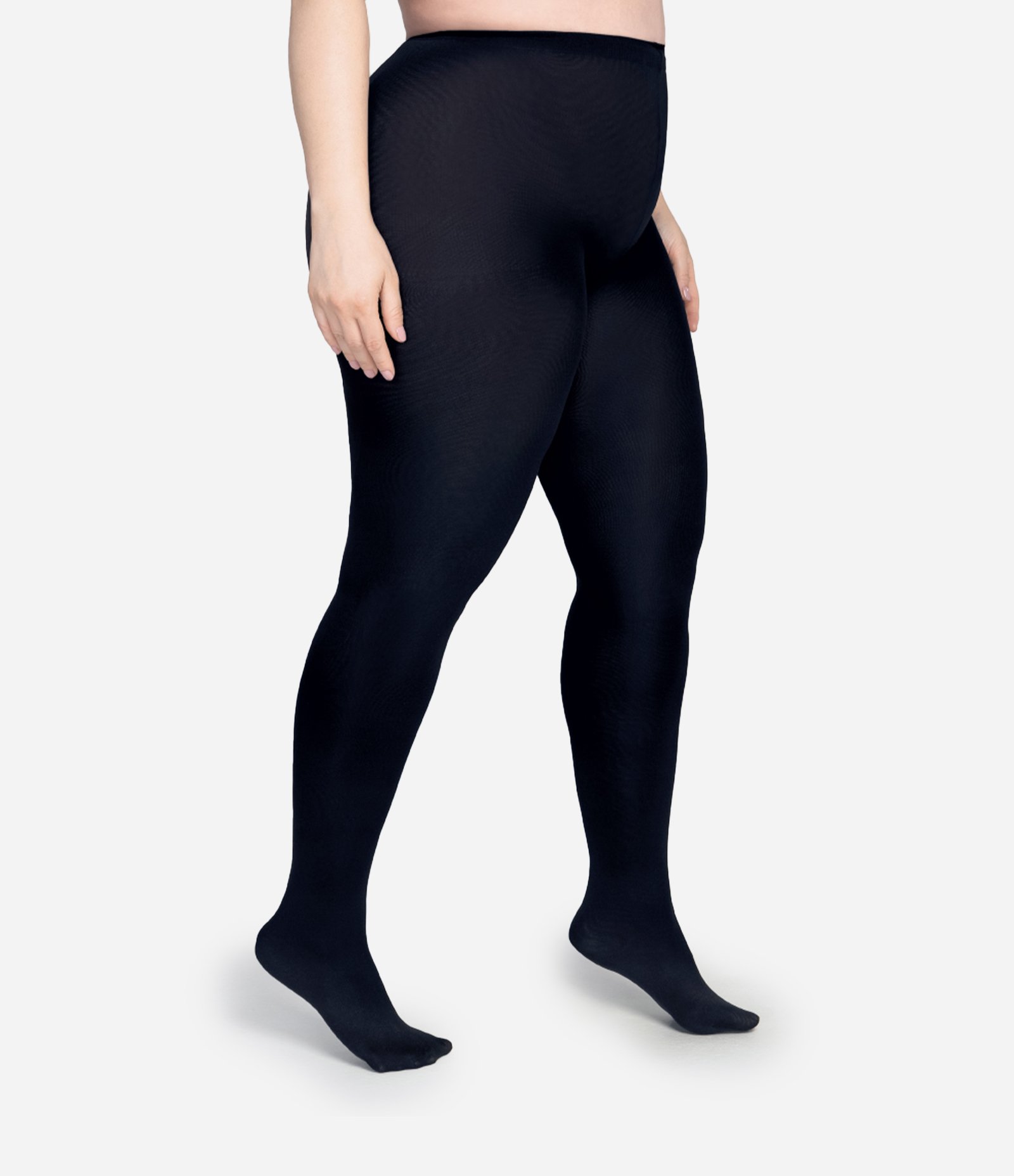 Meia Calça em Microfibra Fio 180 Loba Curve & Plus Size Preto Opaco 2