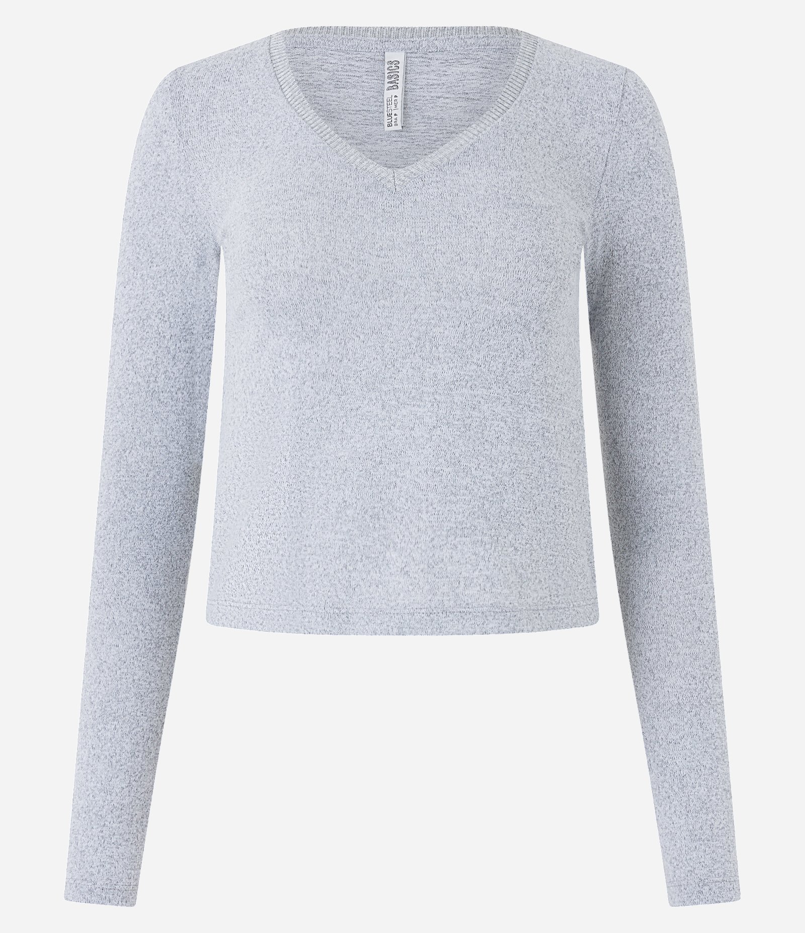 Blusa Básica em Meia Malha com Decote Coração Cinza 5