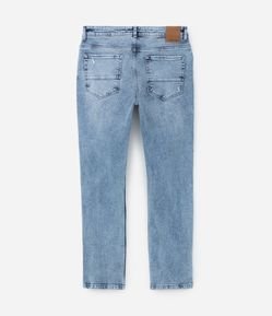 Calça Jeans com Puídos de Efeito Marmorizado